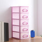 Plastic Filing Cabinet Vertical Filing Cabinet with Drawers for Home and Office 6.7"L x 9.4"W x 19.7"H Pink Clearhalo 'Filing Cabinets' 'filling_cabinets' 'furn' 'furn_filling_cabinets' 'Furniture' 'Office Furniture' 6601020