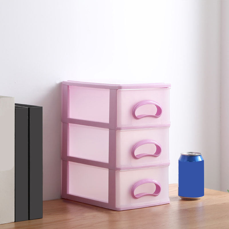Plastic Filing Cabinet Vertical Filing Cabinet with Drawers for Home and Office 6.7"L x 9.4"W x 11.8"H Pink Clearhalo 'Filing Cabinets' 'filling_cabinets' 'furn' 'furn_filling_cabinets' 'Furniture' 'Office Furniture' 6601022