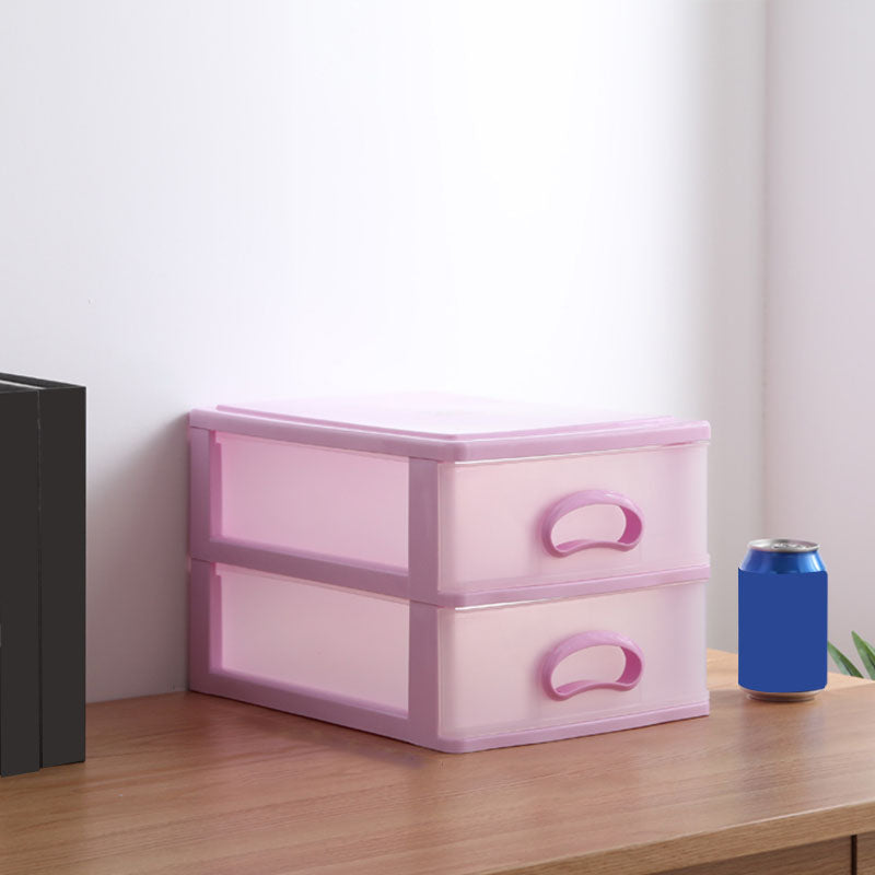 Plastic Filing Cabinet Vertical Filing Cabinet with Drawers for Home and Office 9.8"L x 13.4"W x 8.7"H Pink Clearhalo 'Filing Cabinets' 'filling_cabinets' 'furn' 'furn_filling_cabinets' 'Furniture' 'Office Furniture' 6601024
