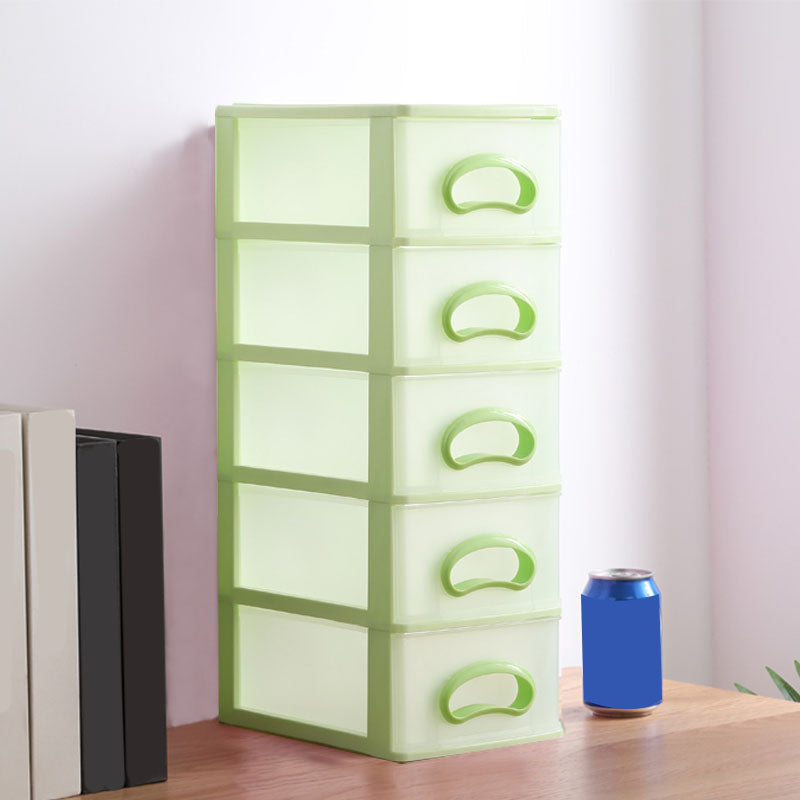 Plastic Filing Cabinet Vertical Filing Cabinet with Drawers for Home and Office 6.7"L x 9.4"W x 19.7"H Green Clearhalo 'Filing Cabinets' 'filling_cabinets' 'furn' 'furn_filling_cabinets' 'Furniture' 'Office Furniture' 6601045