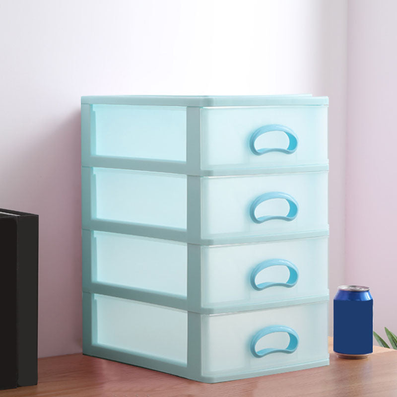 Plastic Filing Cabinet Vertical Filing Cabinet with Drawers for Home and Office 9.8"L x 13.4"W x 16.5"H Blue Clearhalo 'Filing Cabinets' 'filling_cabinets' 'furn' 'furn_filling_cabinets' 'Furniture' 'Office Furniture' 6601049