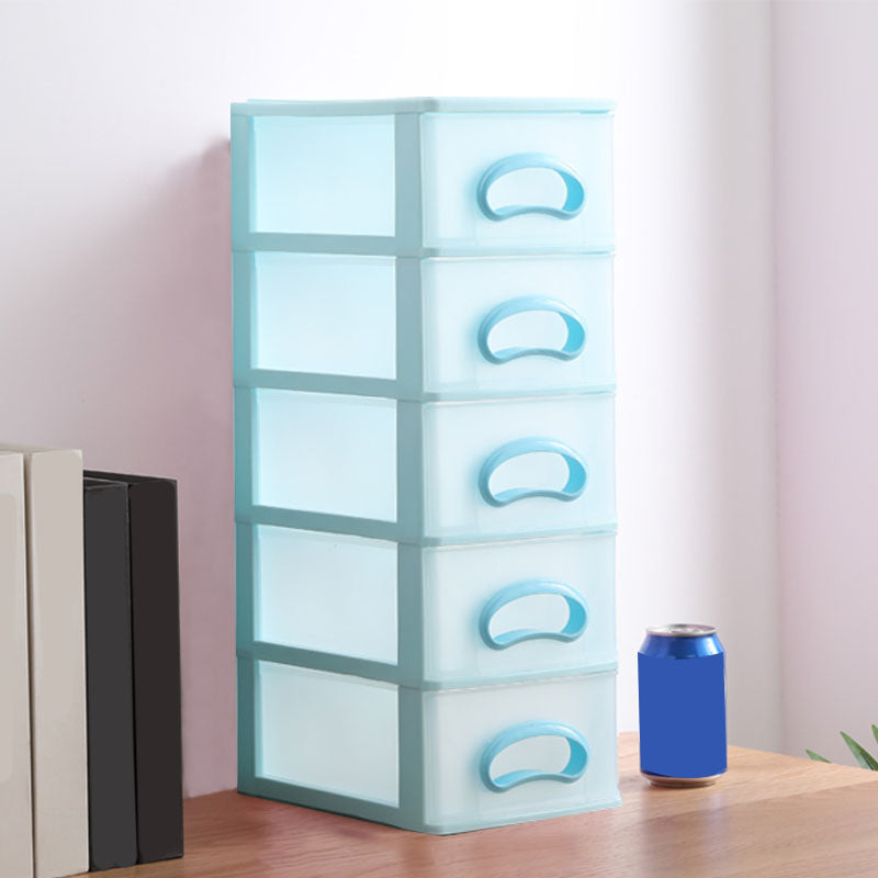 Plastic Filing Cabinet Vertical Filing Cabinet with Drawers for Home and Office 6.7"L x 9.4"W x 19.7"H Blue Clearhalo 'Filing Cabinets' 'filling_cabinets' 'furn' 'furn_filling_cabinets' 'Furniture' 'Office Furniture' 6601050