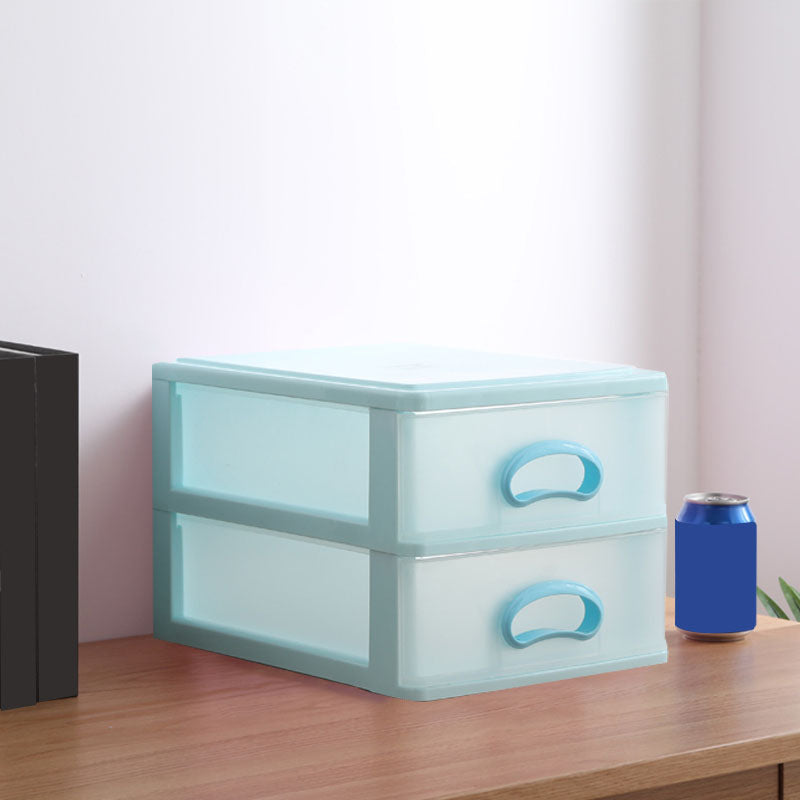 Plastic Filing Cabinet Vertical Filing Cabinet with Drawers for Home and Office 9.8"L x 13.4"W x 8.7"H Blue Clearhalo 'Filing Cabinets' 'filling_cabinets' 'furn' 'furn_filling_cabinets' 'Furniture' 'Office Furniture' 6601054