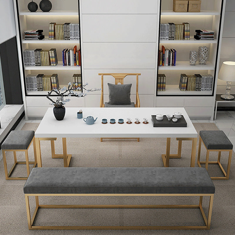 Contemporary Rectangle Upholstered Bench Home Seating Bench in Gray with Legs Clearhalo 'Benches' 'Chairs & Seating' 'furn' 'furn_benches' 'Furniture' 'Living Room Furniture' 6606067