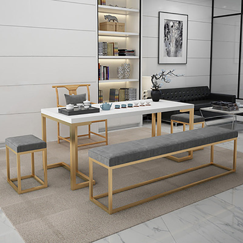 Contemporary Rectangle Upholstered Bench Home Seating Bench in Gray with Legs Clearhalo 'Benches' 'Chairs & Seating' 'furn' 'furn_benches' 'Furniture' 'Living Room Furniture' 6606068