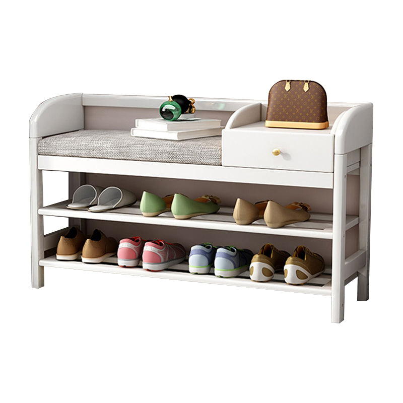 Mid-Century Modern Seating Bench Rectangle Shoe Storage Cushioned Entryway Bench Clearhalo 'Benches' 'Chairs & Seating' 'furn' 'furn_benches' 'Furniture' 'Living Room Furniture' 6606079