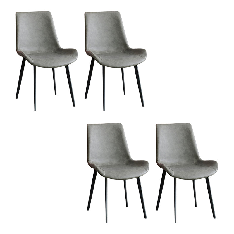 Upholstered Armless Dining Chair Parsons Dining Room Side Chair Grey 4 Piece Set Clearhalo 'Dining Chairs' 'Dining Tables & Seating' 'dining_chair' 'furn' 'furn_dining_chair' 'Furniture' 'Kitchen & Dining Furniture' 6606137