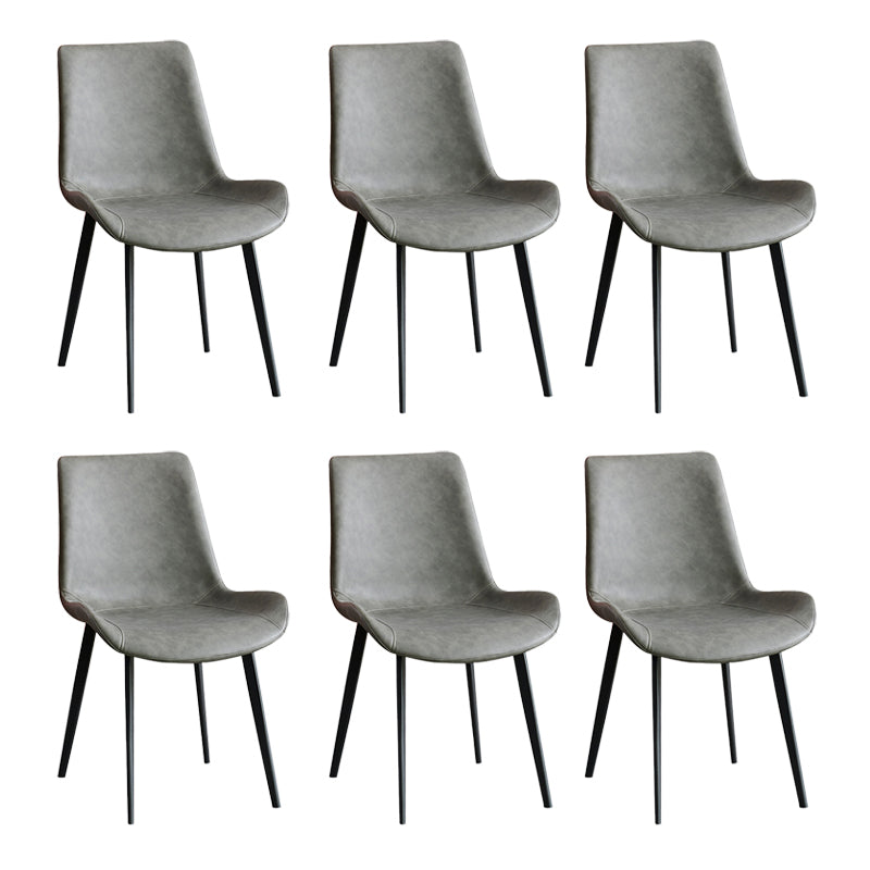Upholstered Armless Dining Chair Parsons Dining Room Side Chair Grey 6 Piece Set Clearhalo 'Dining Chairs' 'Dining Tables & Seating' 'dining_chair' 'furn' 'furn_dining_chair' 'Furniture' 'Kitchen & Dining Furniture' 6606138