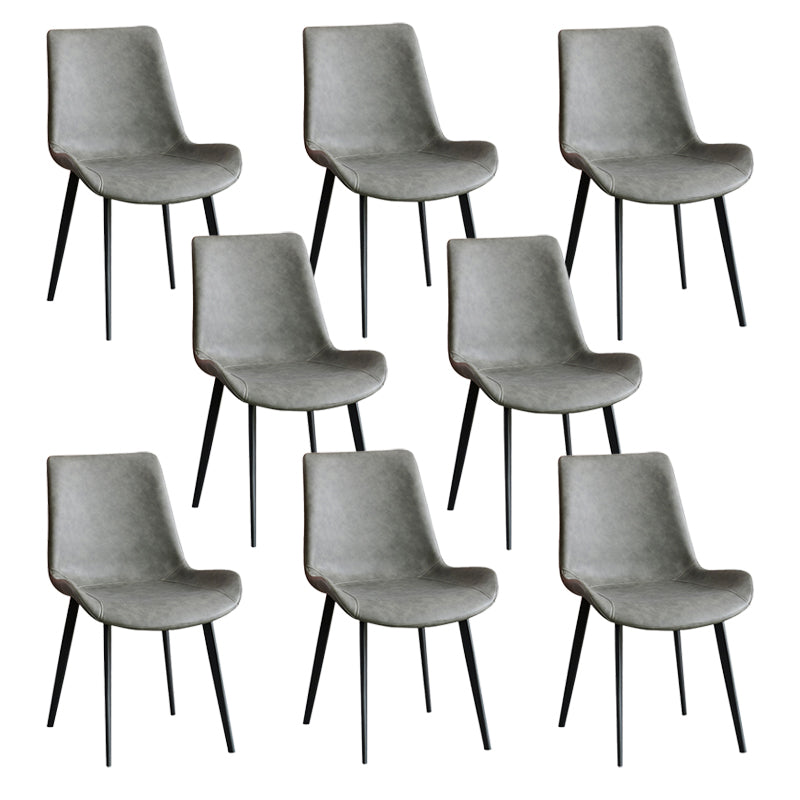 Upholstered Armless Dining Chair Parsons Dining Room Side Chair Grey 8 Piece Set Clearhalo 'Dining Chairs' 'Dining Tables & Seating' 'dining_chair' 'furn' 'furn_dining_chair' 'Furniture' 'Kitchen & Dining Furniture' 6606140