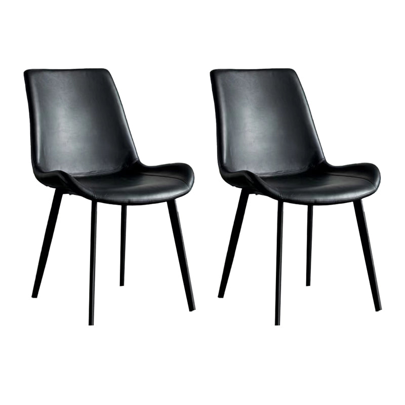 Upholstered Armless Dining Chair Parsons Dining Room Side Chair Black 2 Piece Set Clearhalo 'Dining Chairs' 'Dining Tables & Seating' 'dining_chair' 'furn' 'furn_dining_chair' 'Furniture' 'Kitchen & Dining Furniture' 6606145
