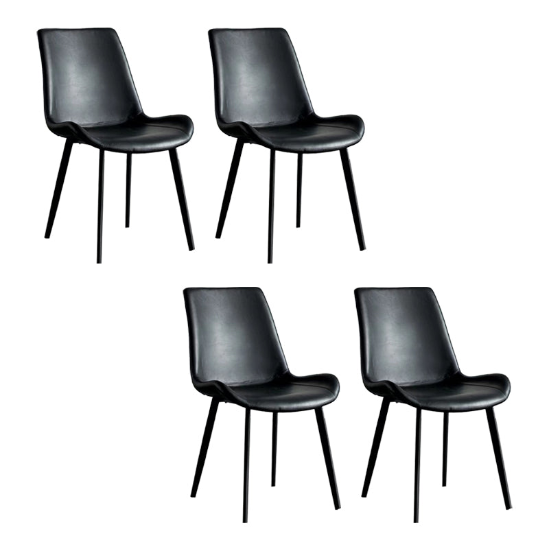 Upholstered Armless Dining Chair Parsons Dining Room Side Chair Black 4 Piece Set Clearhalo 'Dining Chairs' 'Dining Tables & Seating' 'dining_chair' 'furn' 'furn_dining_chair' 'Furniture' 'Kitchen & Dining Furniture' 6606146