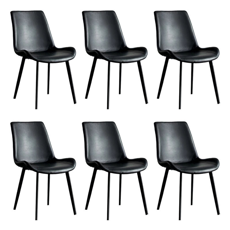 Upholstered Armless Dining Chair Parsons Dining Room Side Chair Black 6 Piece Set Clearhalo 'Dining Chairs' 'Dining Tables & Seating' 'dining_chair' 'furn' 'furn_dining_chair' 'Furniture' 'Kitchen & Dining Furniture' 6606149