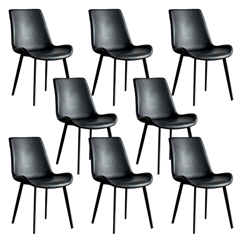 Upholstered Armless Dining Chair Parsons Dining Room Side Chair Black 8 Piece Set Clearhalo 'Dining Chairs' 'Dining Tables & Seating' 'dining_chair' 'furn' 'furn_dining_chair' 'Furniture' 'Kitchen & Dining Furniture' 6606151