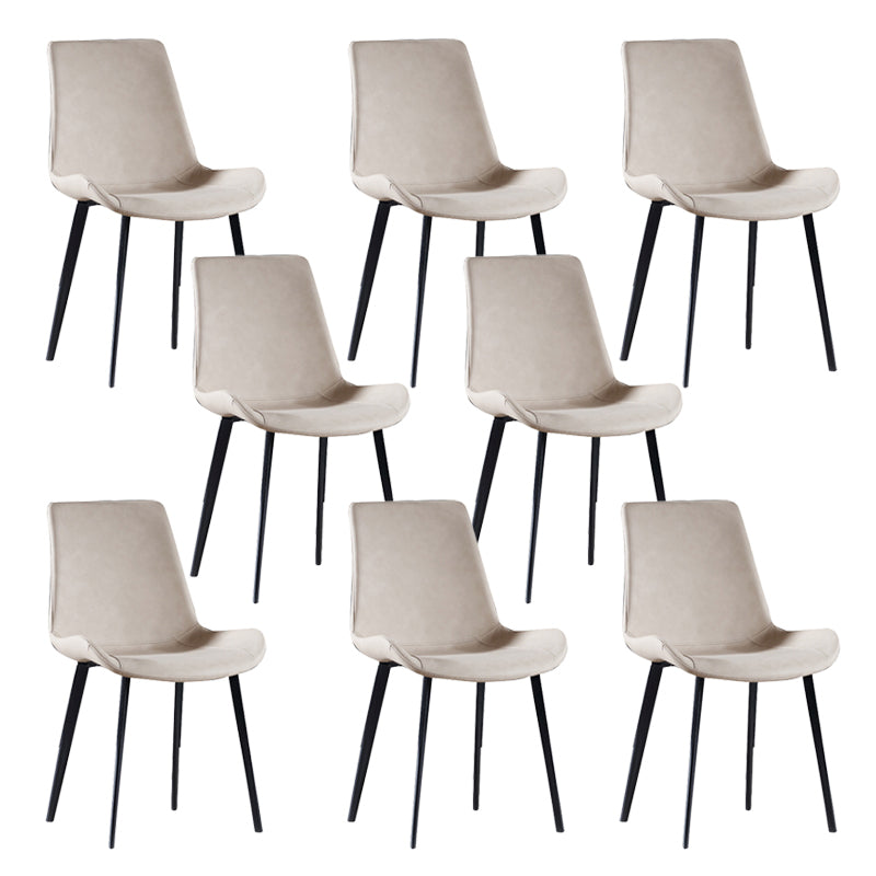 Upholstered Armless Dining Chair Parsons Dining Room Side Chair Off-White 8 Piece Set Clearhalo 'Dining Chairs' 'Dining Tables & Seating' 'dining_chair' 'furn' 'furn_dining_chair' 'Furniture' 'Kitchen & Dining Furniture' 6606157