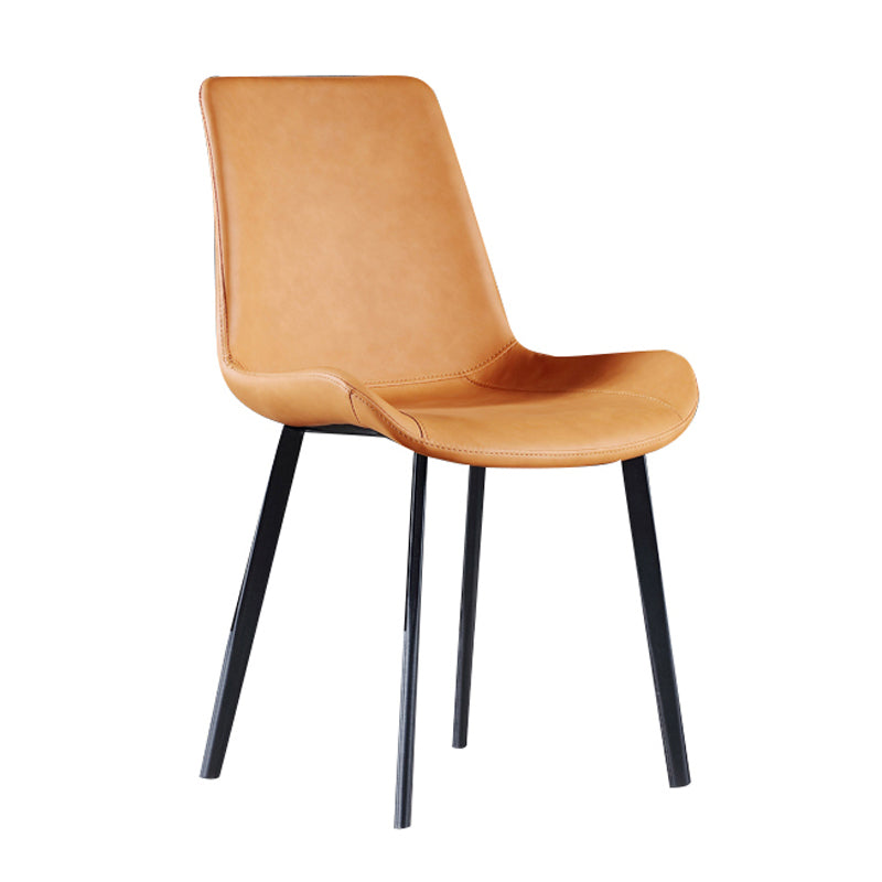 Upholstered Armless Dining Chair Parsons Dining Room Side Chair Orange 1 Piece Clearhalo 'Dining Chairs' 'Dining Tables & Seating' 'dining_chair' 'furn' 'furn_dining_chair' 'Furniture' 'Kitchen & Dining Furniture' 6606158