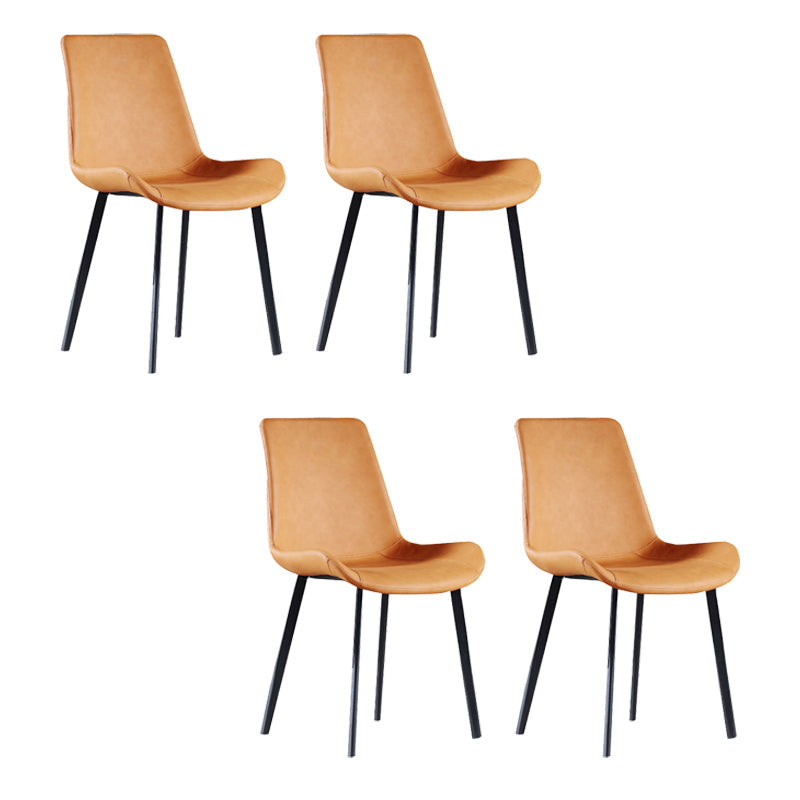 Upholstered Armless Dining Chair Parsons Dining Room Side Chair Orange 4 Piece Set Clearhalo 'Dining Chairs' 'Dining Tables & Seating' 'dining_chair' 'furn' 'furn_dining_chair' 'Furniture' 'Kitchen & Dining Furniture' 6606160