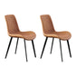 Upholstered Armless Dining Chair Parsons Dining Room Side Chair Brown 2 Piece Set Clearhalo 'Dining Chairs' 'Dining Tables & Seating' 'dining_chair' 'furn' 'furn_dining_chair' 'Furniture' 'Kitchen & Dining Furniture' 6606164