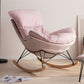 Modern Rocking Chair Solid Color Indoor Rocker Chair with Dark Legs Pink Clearhalo 'Chairs & Seating' 'furn' 'furn_rocking_chairs' 'Furniture' 'Living Room Furniture' 'Rocking Chairs' 'rocking_chairs' 6606332