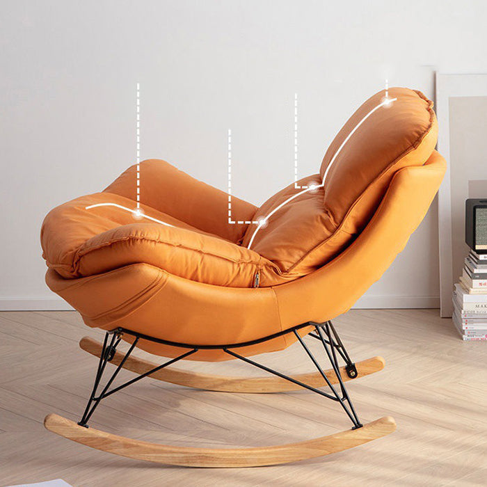 Modern Rocking Chair Solid Color Indoor Rocker Chair with Dark Legs Clearhalo 'Chairs & Seating' 'furn' 'furn_rocking_chairs' 'Furniture' 'Living Room Furniture' 'Rocking Chairs' 'rocking_chairs' 6606336