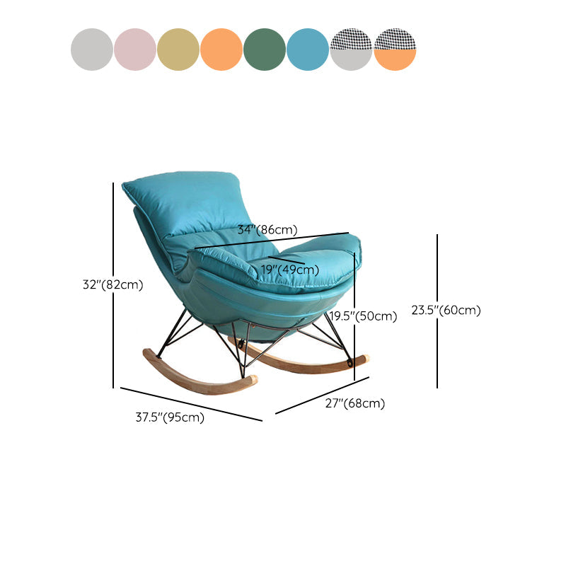 Modern Rocking Chair Solid Color Indoor Rocker Chair with Dark Legs Clearhalo 'Chairs & Seating' 'furn' 'furn_rocking_chairs' 'Furniture' 'Living Room Furniture' 'Rocking Chairs' 'rocking_chairs' 6606345