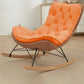 Modern Rocker Chair Metal Frame Tufted Cushion Spindle Rocker Chair for Living Room