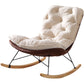 Modern Rocker Chair Metal Frame Tufted Cushion Spindle Rocker Chair for Living Room