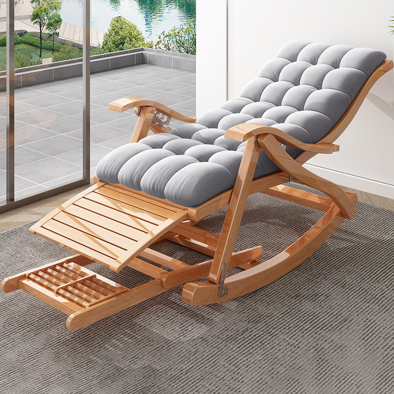 Chaise à bascule antique coussins amovibles en bois chaise à bascule ergonomique tufted