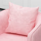 Scandinavian 29.52" H Pillow Back Sofa Solid Color Slope Arm Sofa