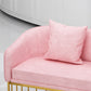 Scandinavian 29.52" H Pillow Back Sofa Solid Color Slope Arm Sofa