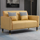 Glam Tight Back Flared Arm Living Room Faux Leather Standard Seating