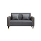 Glam Tight Back Flared Arm Living Room Faux Leather Standard Seating