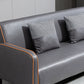 Contemporary Tight Back Square Arm Faux Leather Living Room Seating