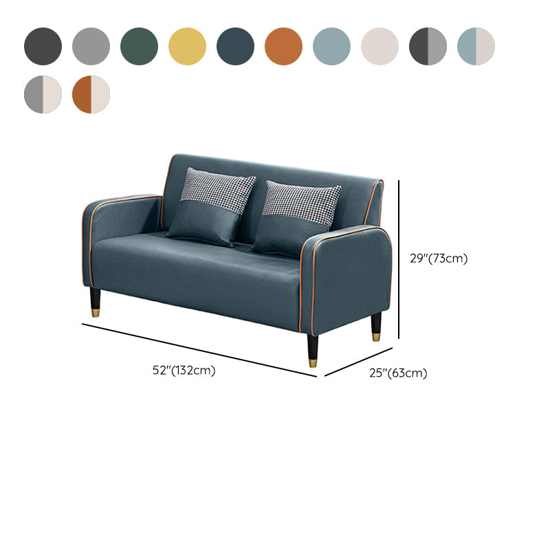 Contemporary Tight Back Square Arm Faux Leather Living Room Seating