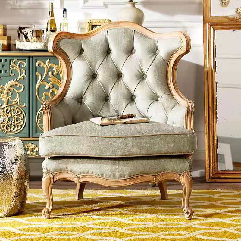 Französisches Land Sofa Holz getuftetes Split-Rückschlag für Wohnzimmer