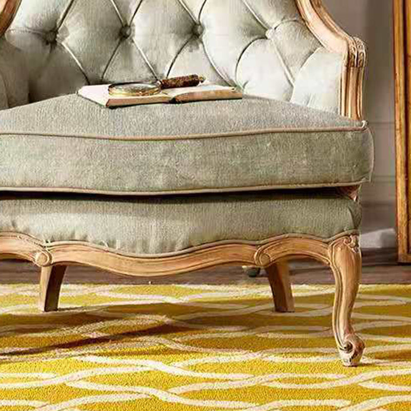 Französisches Land Sofa Holz getuftetes Split-Rückschlag für Wohnzimmer