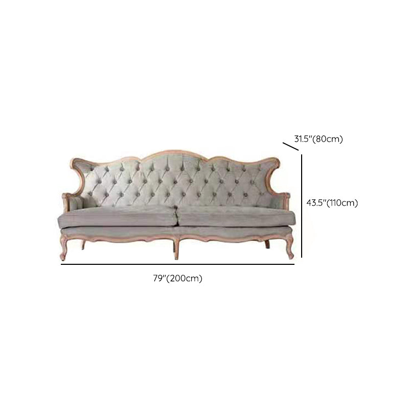 Französisches Land Sofa Holz getuftetes Split-Rückschlag für Wohnzimmer