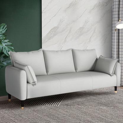 Glam Pillows Square Arm Living Room Faux Leather Standard Seating