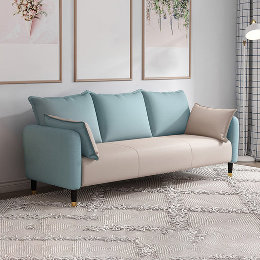 Glam Pillows Square Arm Living Room Faux Leather Standard Seating