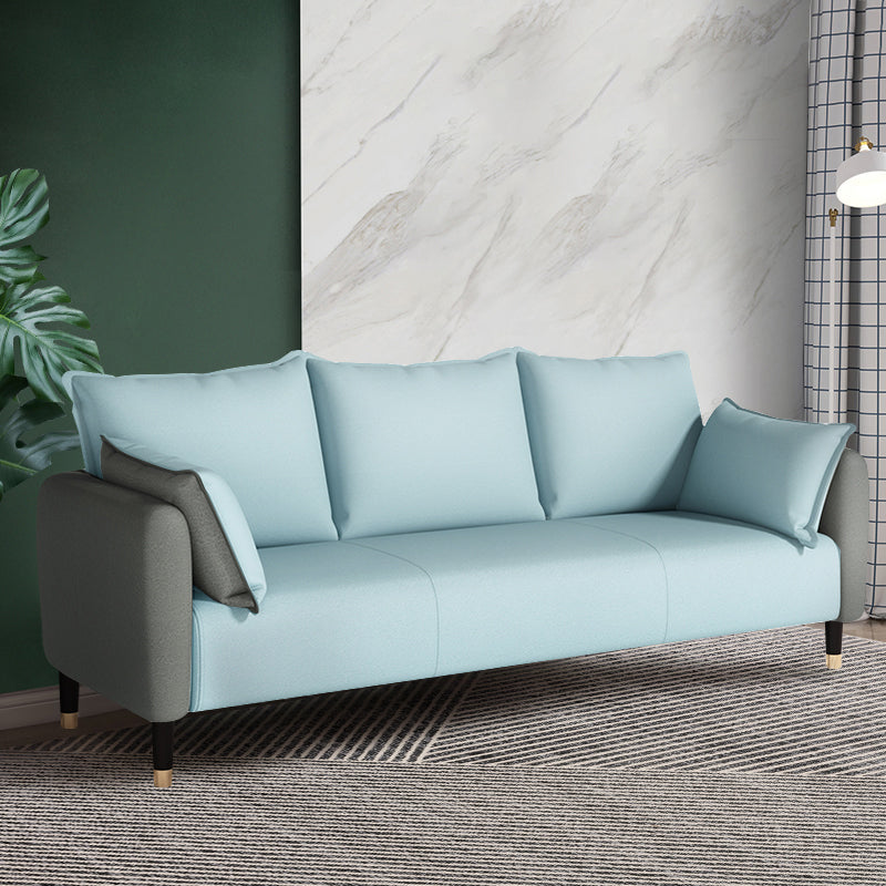 Glam Pillows Square Arm Living Room Faux Leather Standard Seating