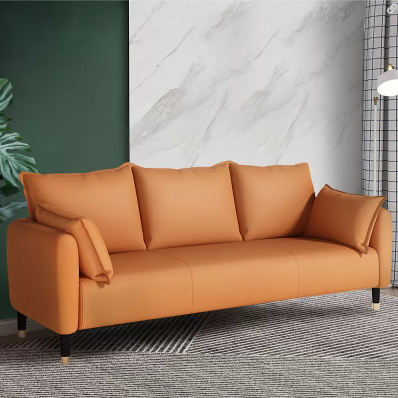 Glam Pillows Square Arm Living Room Faux Leather Standard Seating