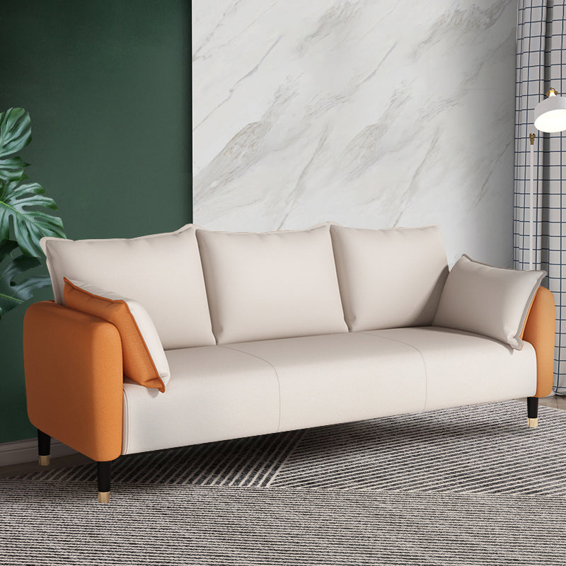 Glam Pillows Square Arm Living Room Faux Leather Standard Seating