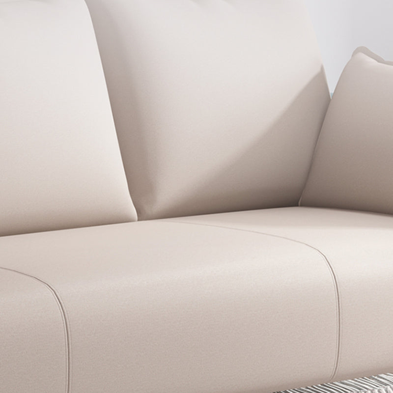 Glam Pillows Square Arm Living Room Faux Leather Standard Seating