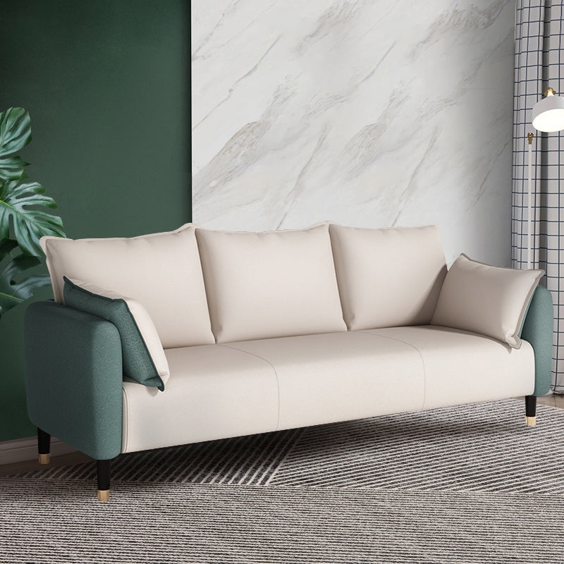 Glam Pillows Square Arm Living Room Faux Leather Standard Seating