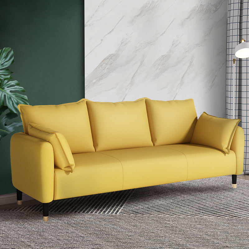 Glam Pillows Square Arm Living Room Faux Leather Standard Seating