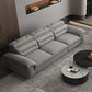 Contemporary Faux Leather Light-grey Sewn Pillow Back Pillow Top Arm Sofa