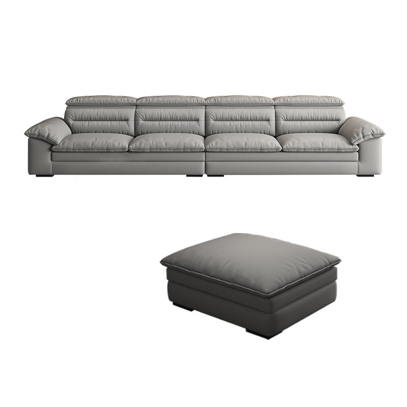 Zeitgenössischer Kunstleder hellgraues Kissen Rückenkissen Top Arm Sofa