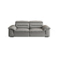 Contemporary Faux Leather Light-grey Sewn Pillow Back Pillow Top Arm Sofa