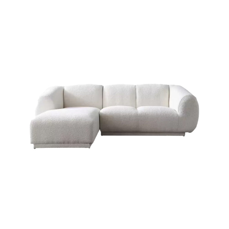 Divano di lana minimalista con chaise in bianco divano in tessuto da 29,1 "H