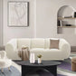 Divano di lana minimalista con chaise in bianco divano in tessuto da 29,1 "H