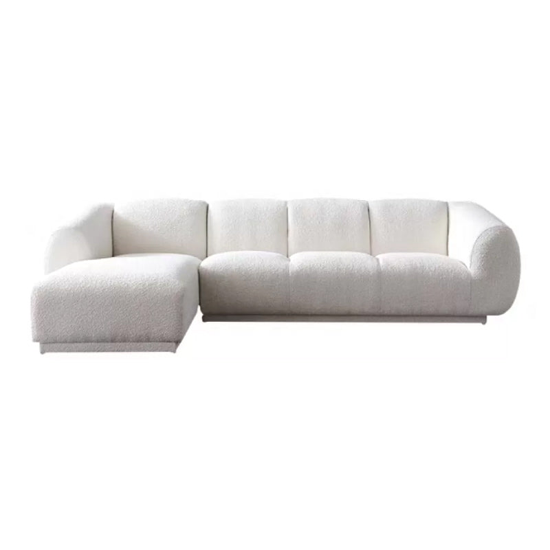 Divano di lana minimalista con chaise in bianco divano in tessuto da 29,1 "H